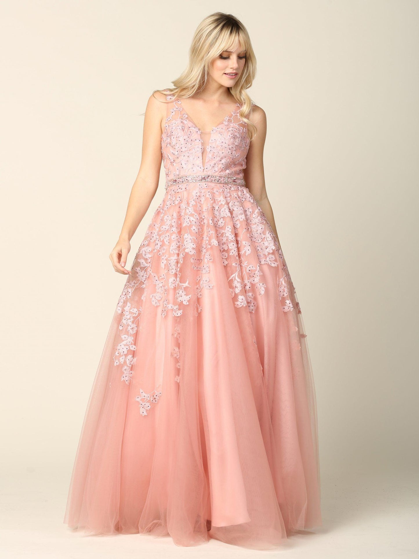 Long Formal Sleeveless Prom Ball Gown