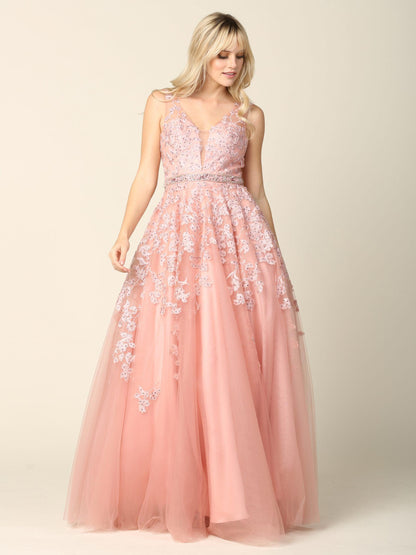 Long Formal Sleeveless Prom Ball Gown