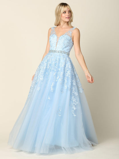 Long Formal Sleeveless Prom Ball Gown