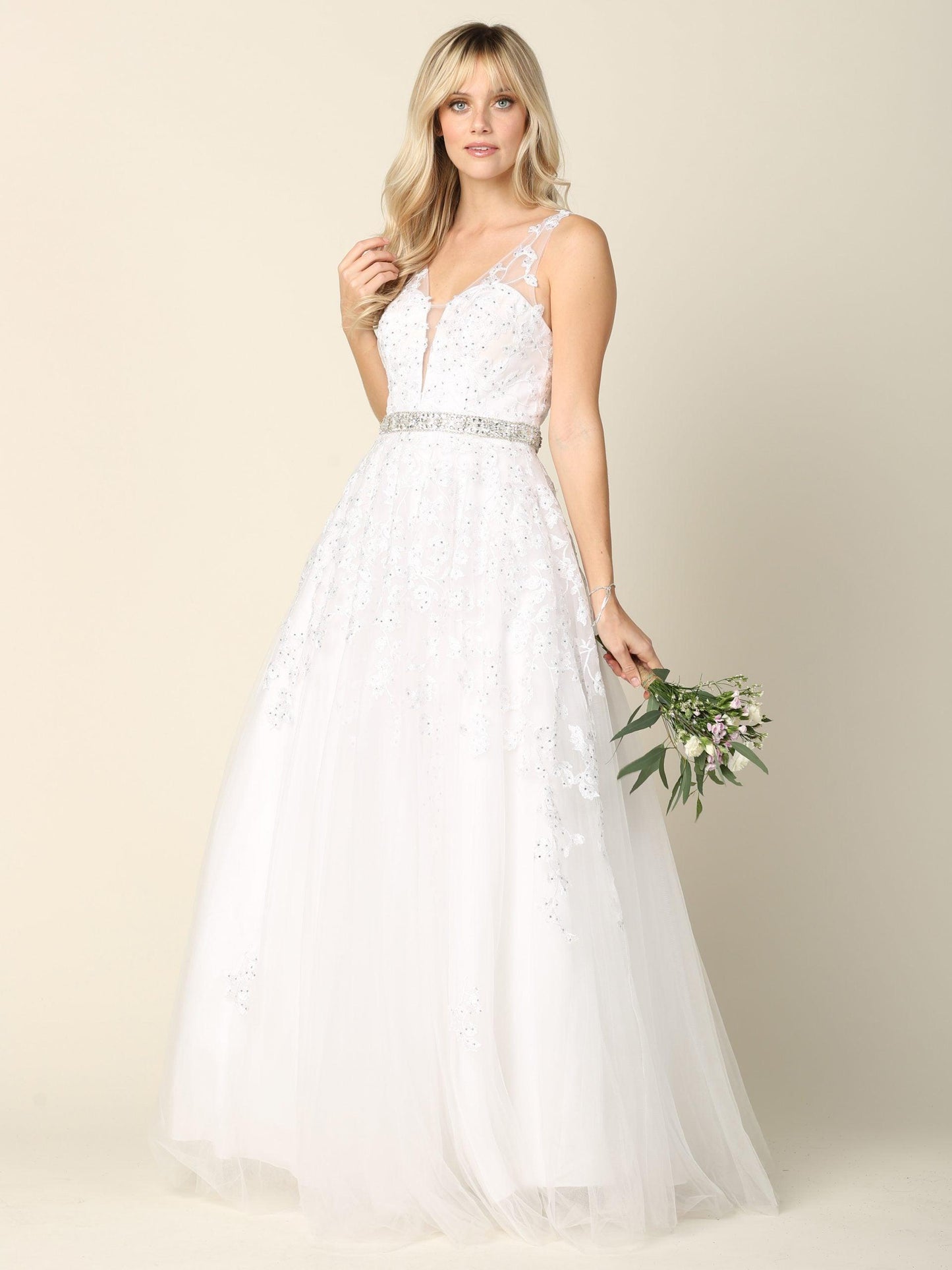 Long Formal Sleeveless Prom Ball Gown