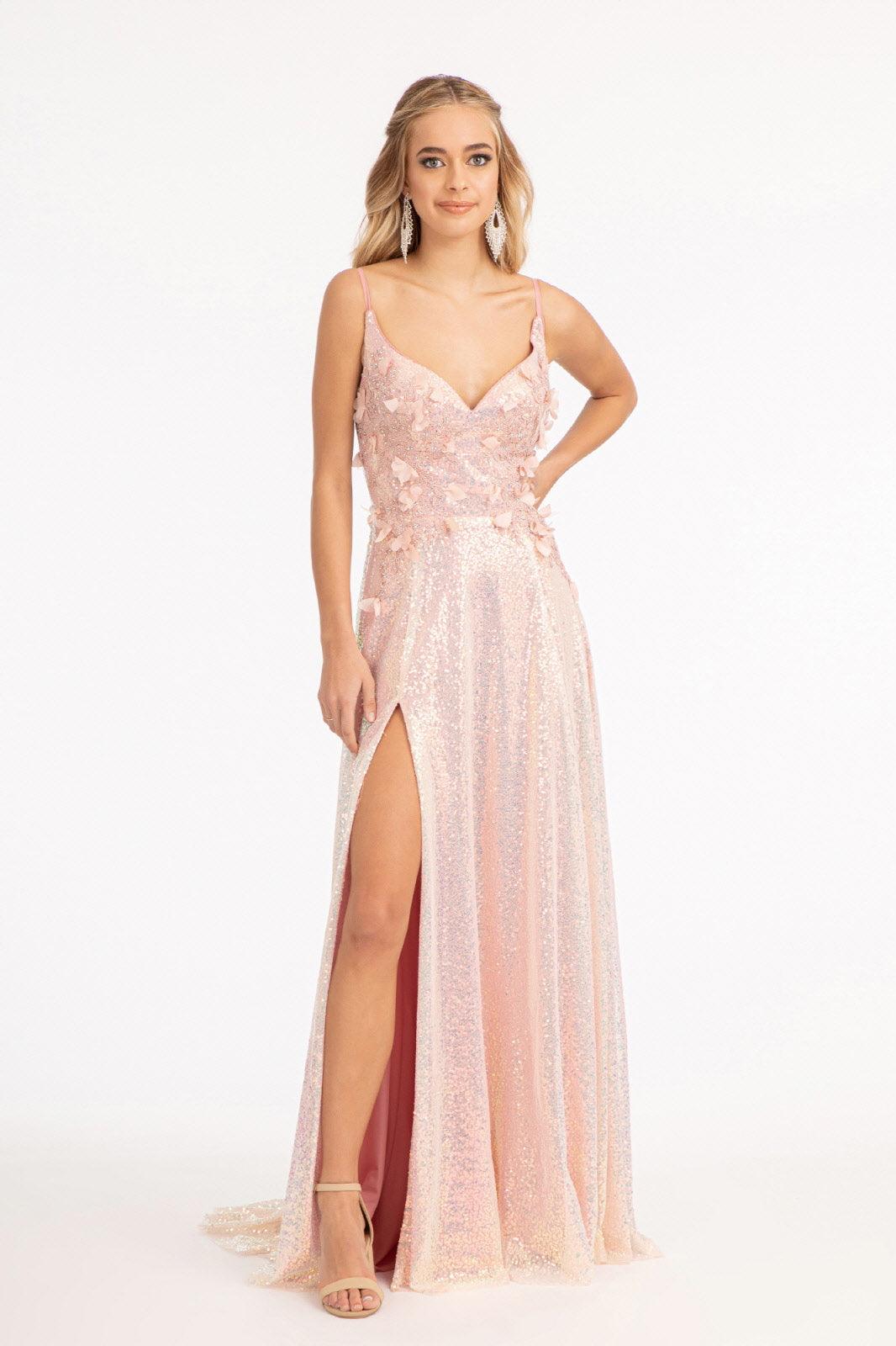 Long Formal Spaghetti Strap Prom Dress