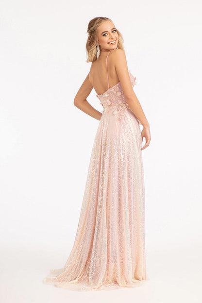Long Formal Spaghetti Strap Prom Dress