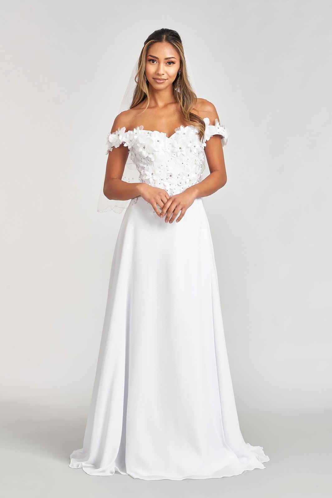 Long Off Shoulder Formal Chiffon Prom Gown