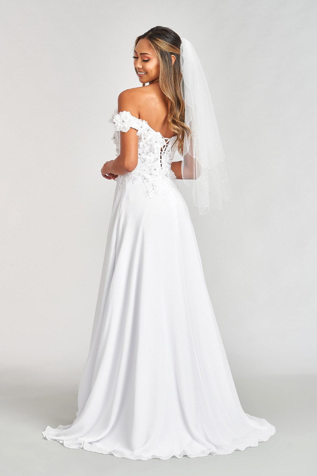 Long Off Shoulder Formal Chiffon Prom Gown