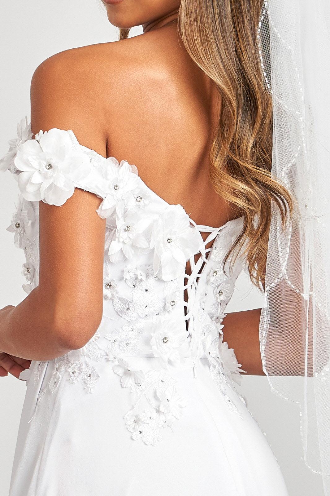 Long Off Shoulder Formal Chiffon Prom Gown