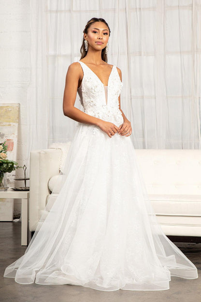 Long Sleeveless A-Line Lace Mesh Prom Gown