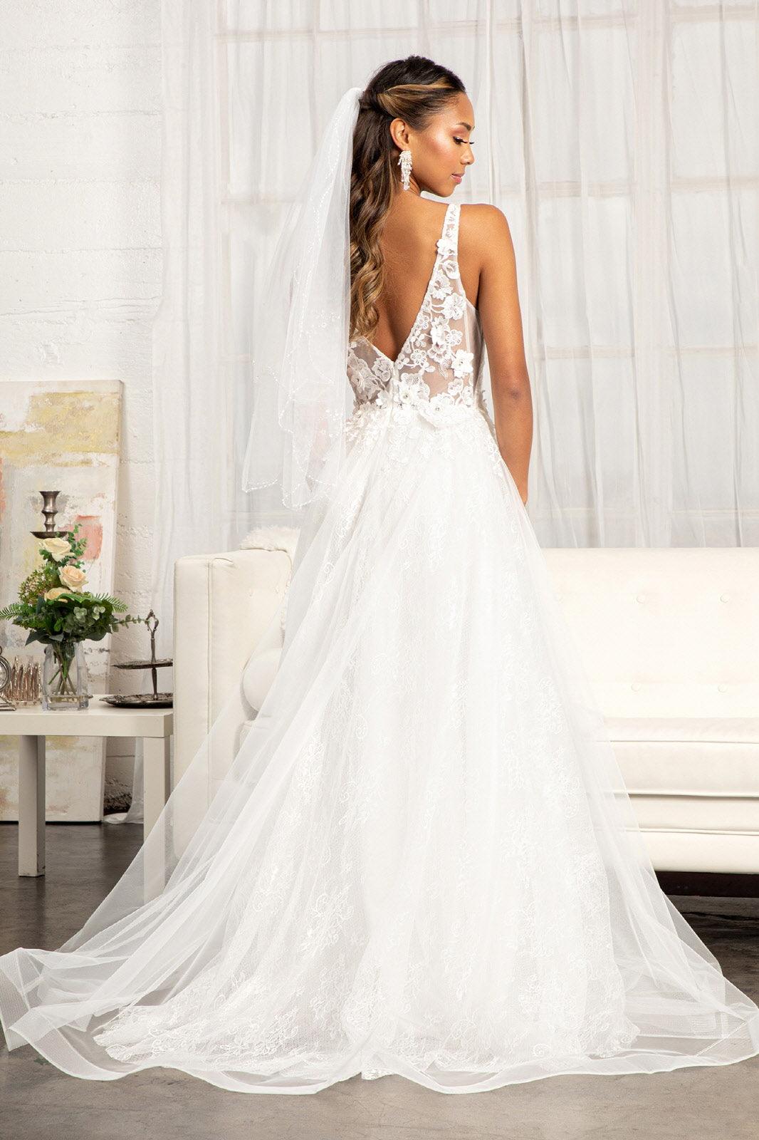 Long Sleeveless A-Line Lace Mesh Prom Gown