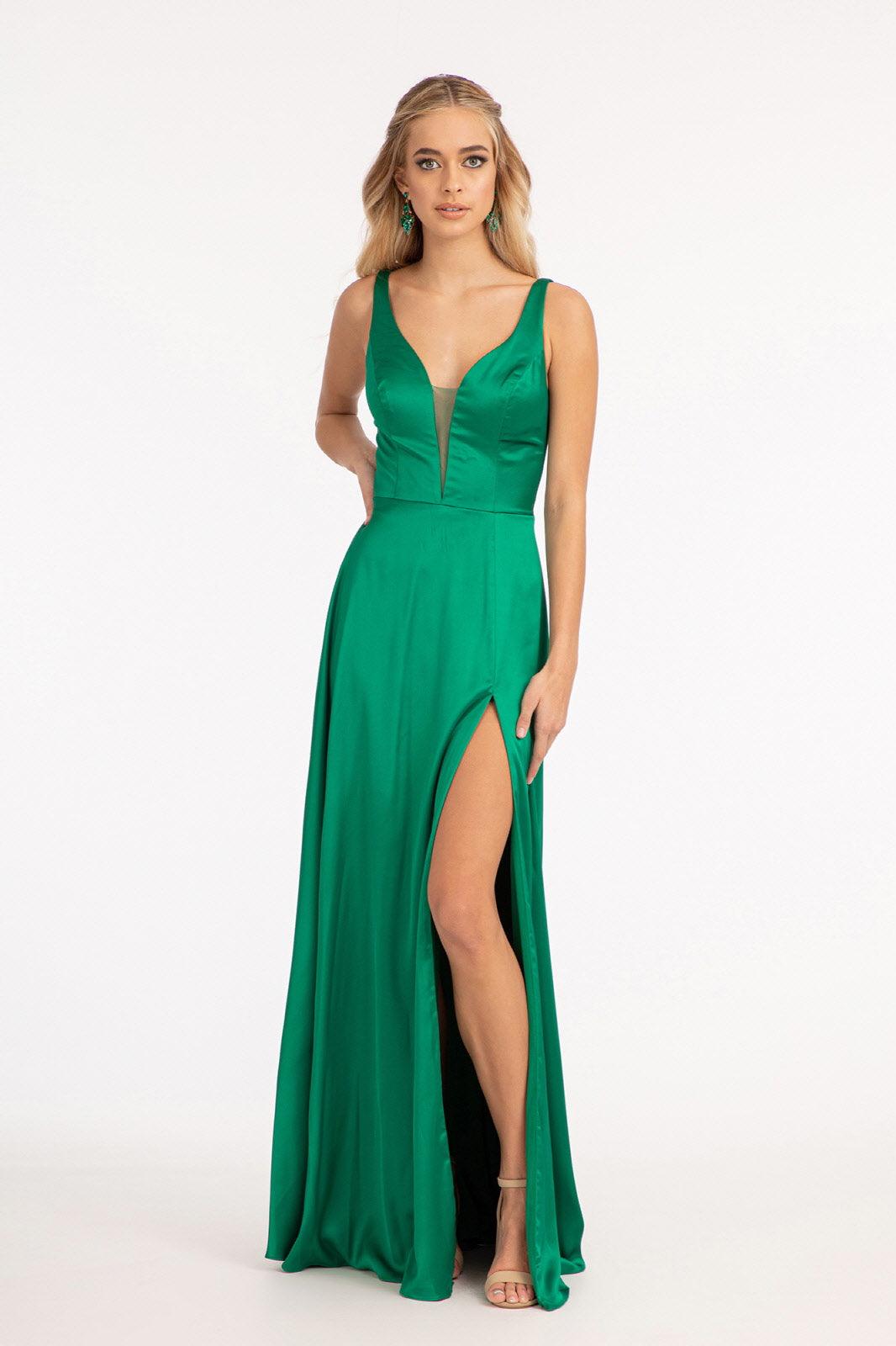 Long Sleeveless Formal Bridesmaid Satin Dress