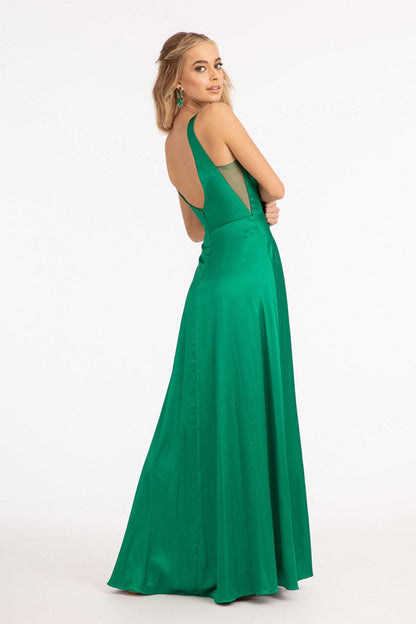 Long Sleeveless Formal Bridesmaid Satin Dress