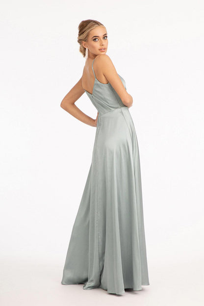 Long Spaghetti Strap Bridesmaid Dress