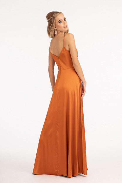 Long Spaghetti Strap Bridesmaid Dress
