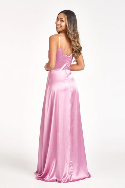 Long Spaghetti Strap Bridesmaid Dress