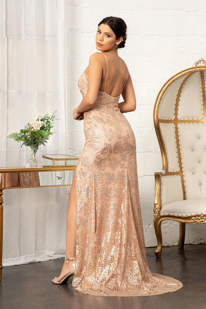 Long Spaghetti Strap Mermaid Mesh Prom Dress