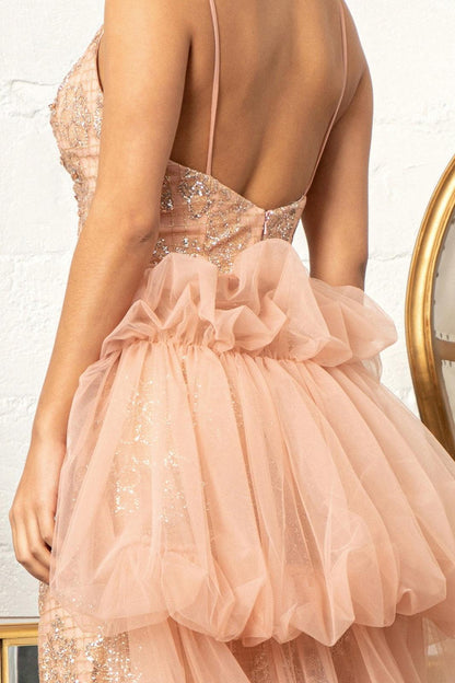 Long Spaghetti Strap Mermaid Mesh Prom Dress