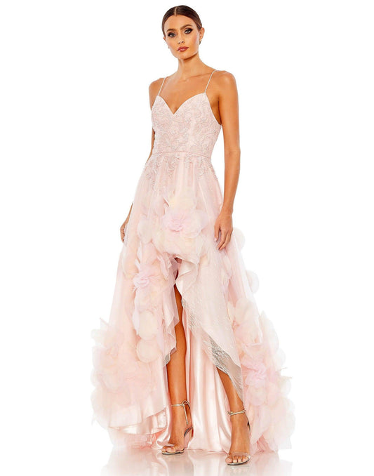 High Low Spaghetti Strap Prom Gown High Low Detail Mac Duggal 11293