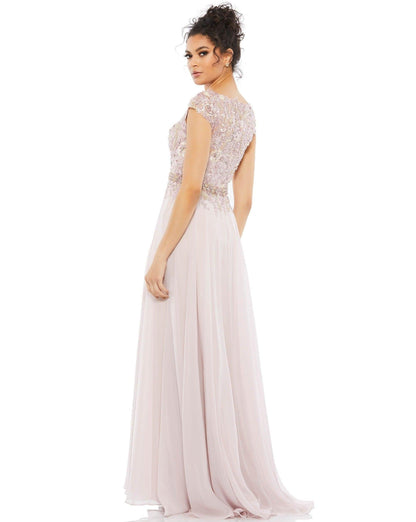 Long Cap Sleeve Chiffon Formal Gown Cap Sleeves Mac Duggal 79365