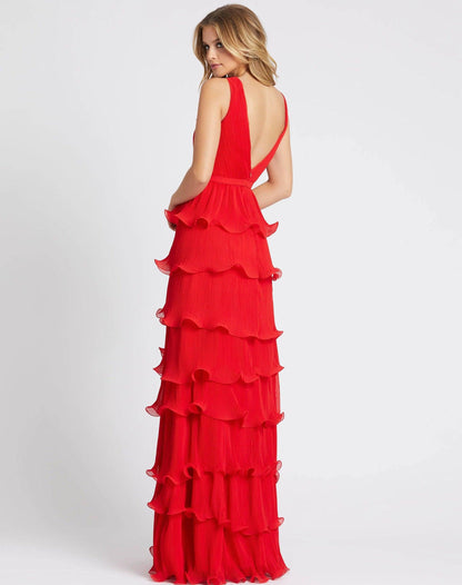 Long Formal Chiffon Prom Gown Chiffon Fabric Mac Duggal 49054