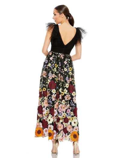 Long Formal Floral Prom Dress Floral Detail Mac Duggal 68204