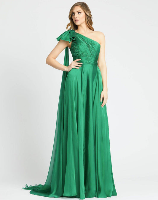 Long Formal Pleated Prom Dress Pleated Detail Mac Duggal 67476