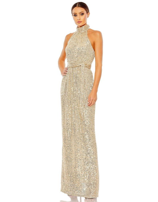 Long Formal Sequined Prom Dress Sequins Detail Mac Duggal 11281