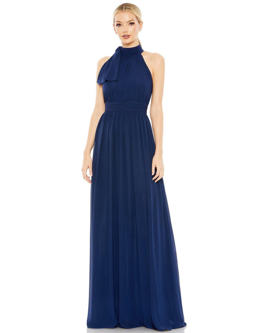 Long Halter Chiffon Prom Dress Halter Neckline Mac Duggal 55035