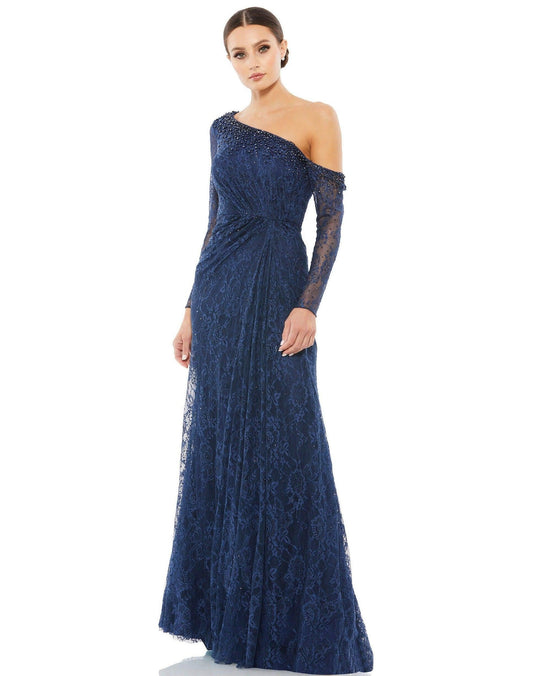 Long One Shoulder Formal Dress One Shoulder Detail Mac Duggal 67852