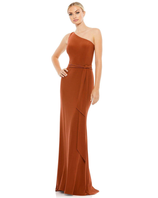Long One Shoulder Formal Gown One Shoulder Detail Mac Duggal 26581