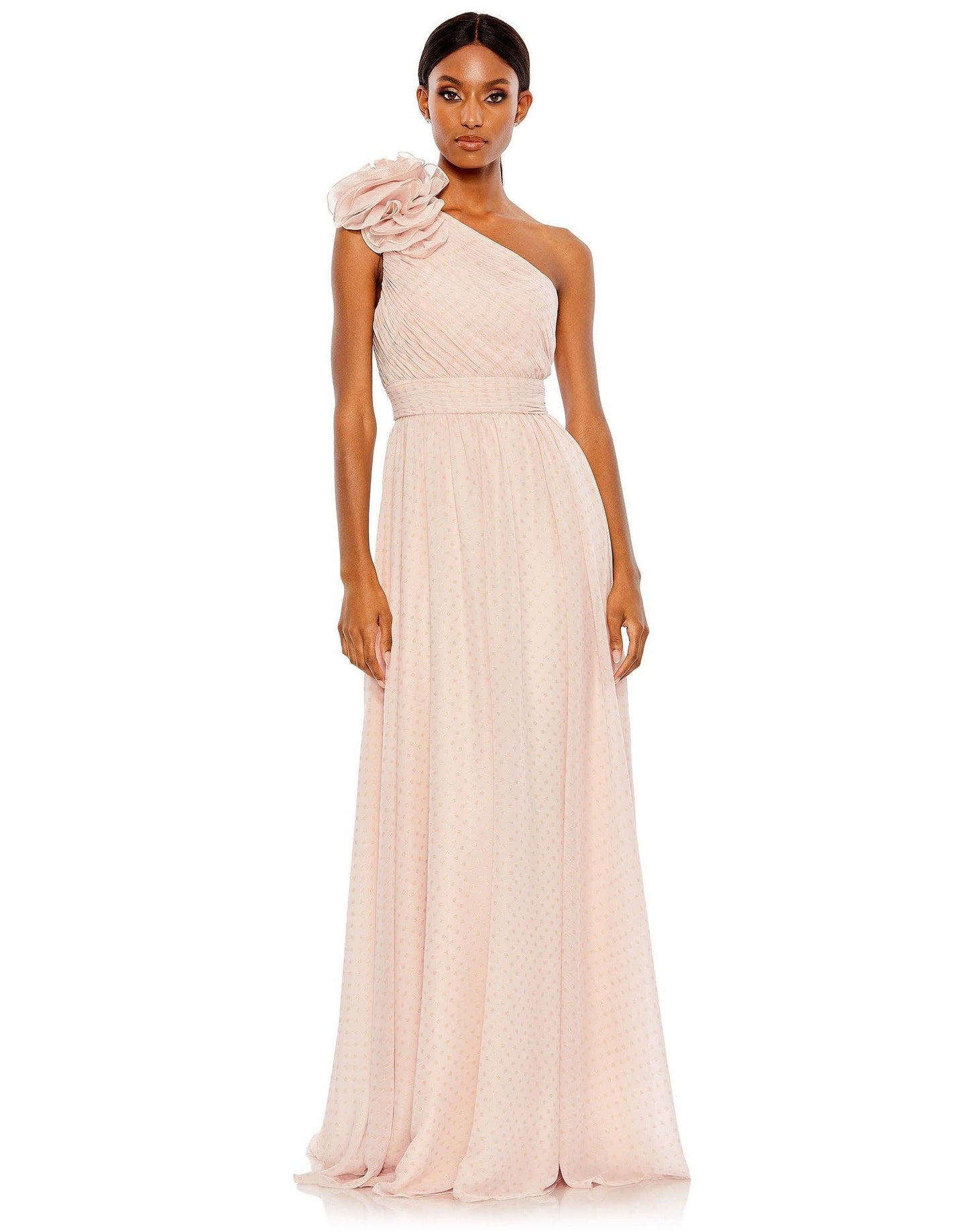 Long One Shoulder Formal Prom Gown One Shoulder Detail Mac Duggal 49536