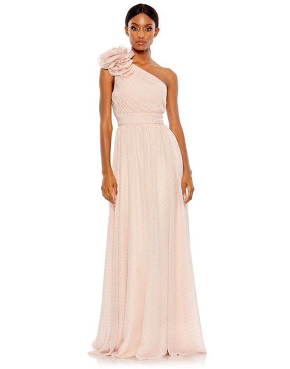 Long One Shoulder Formal Prom Gown One Shoulder Detail Mac Duggal 49536