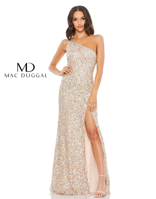 Long One Shoulder Prom Dress One Shoulder Detail Mac Duggal 10729