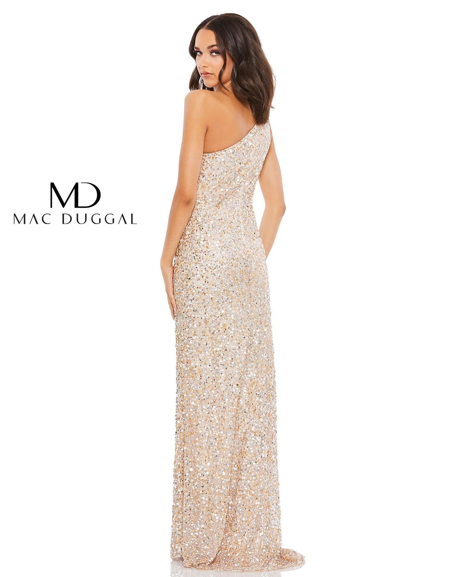 Long One Shoulder Prom Dress One Shoulder Detail Mac Duggal 10729