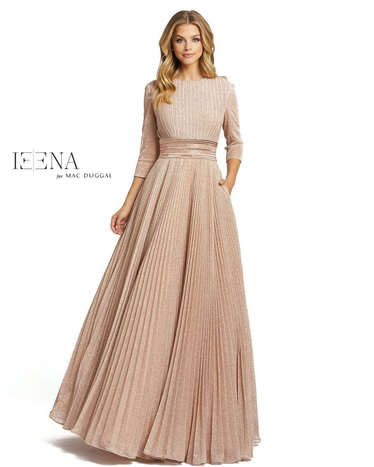 Mac Duggal 55682 Long Sleeves Pleated Formal Dress
