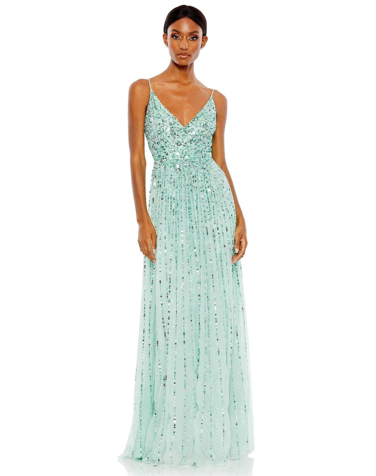 Long Spaghetti Strap Prom Dress Spaghetti Straps Mac Duggal 10928