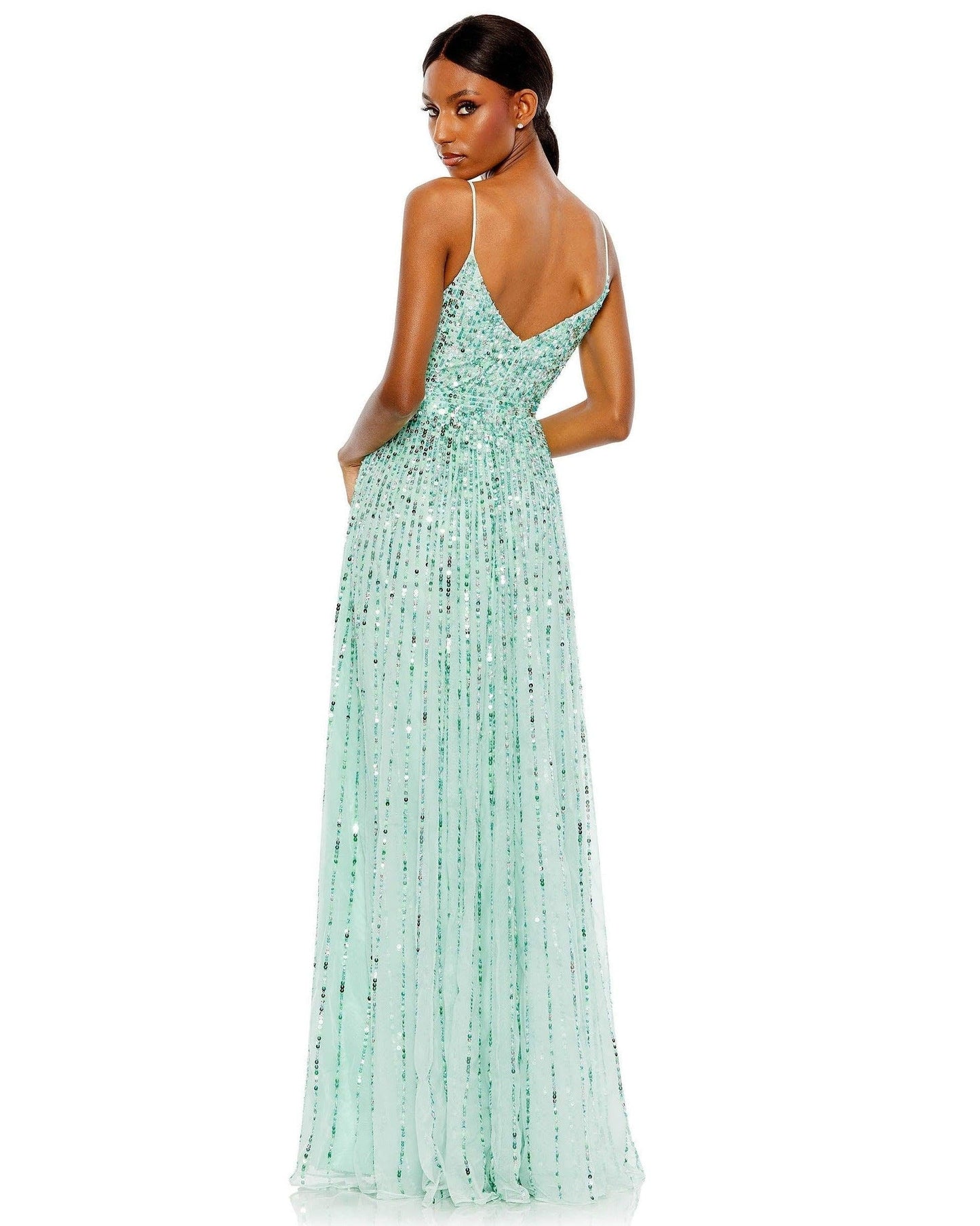 Long Spaghetti Strap Prom Dress Spaghetti Straps Mac Duggal 10928