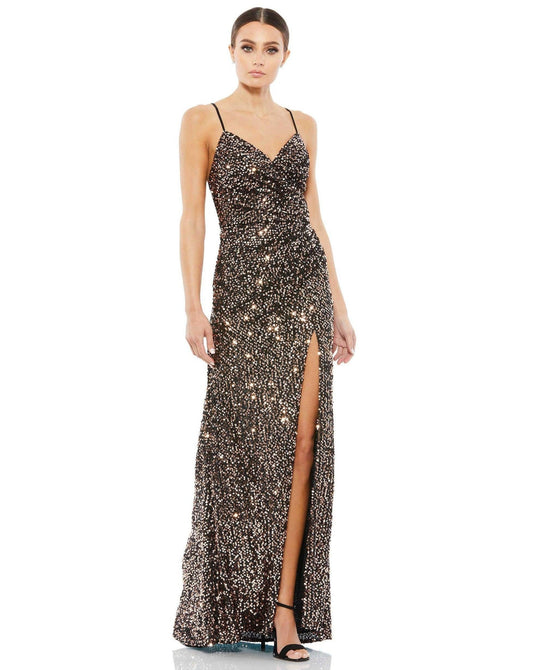 Long Spaghetti Strap Prom Gown Spaghetti Straps Mac Duggal 55700