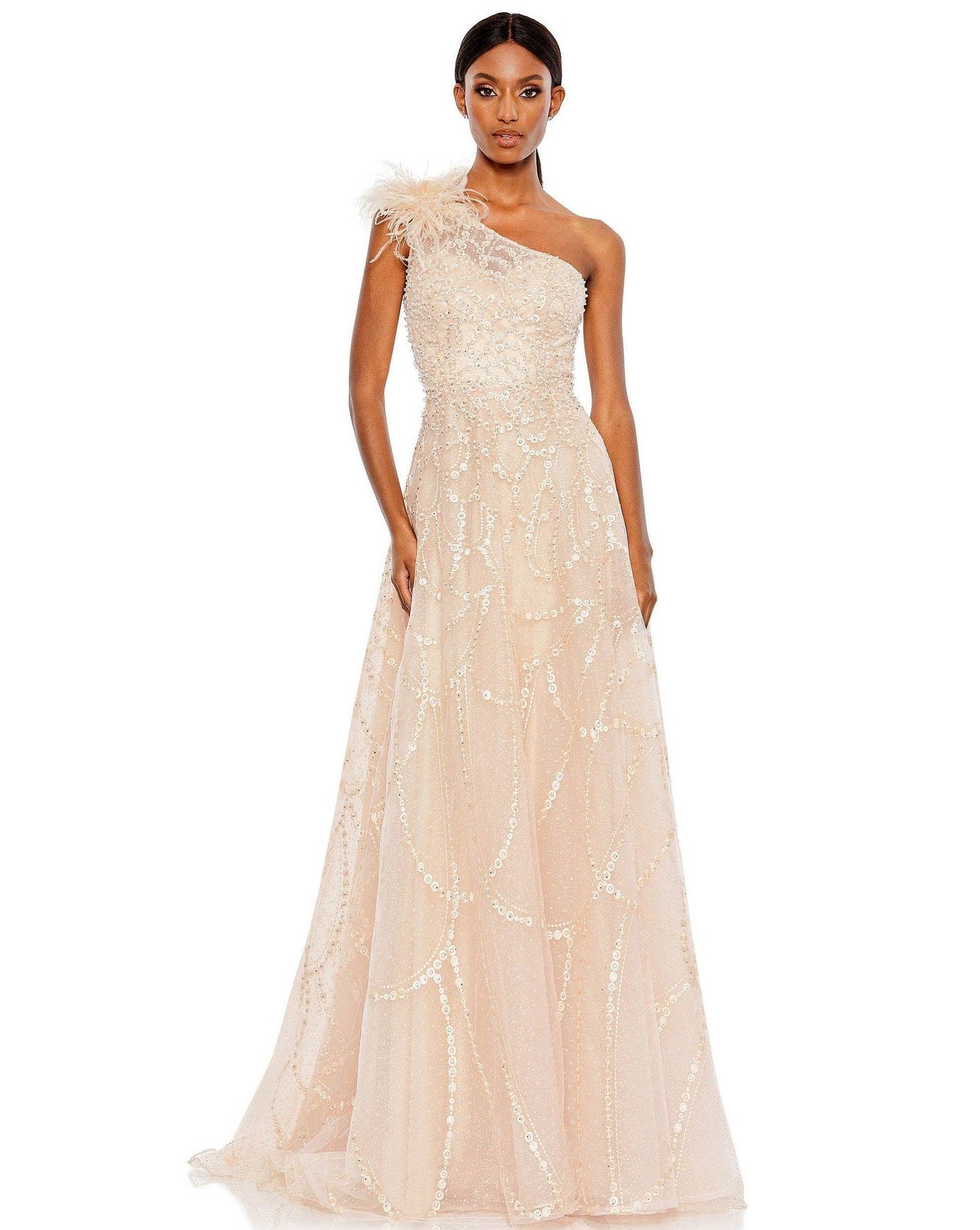 Prom Long One Shoulder Formal Gown One Shoulder Detail Mac Duggal 20389