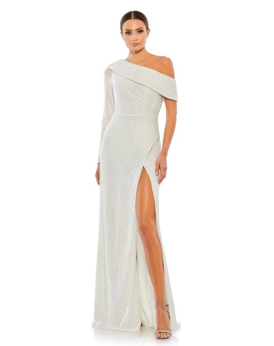 Prom Long One Shoulder Formal Gown One Shoulder Detail Mac Duggal 26571