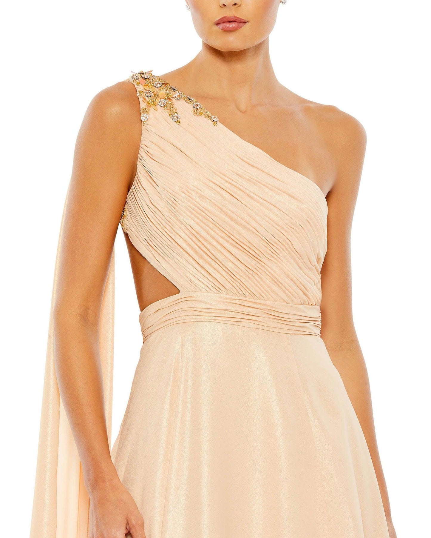 Prom One Shoulder Long Formal Gown One Shoulder Detail Mac Duggal 68053