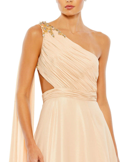 Prom One Shoulder Long Formal Gown One Shoulder Detail Mac Duggal 68053