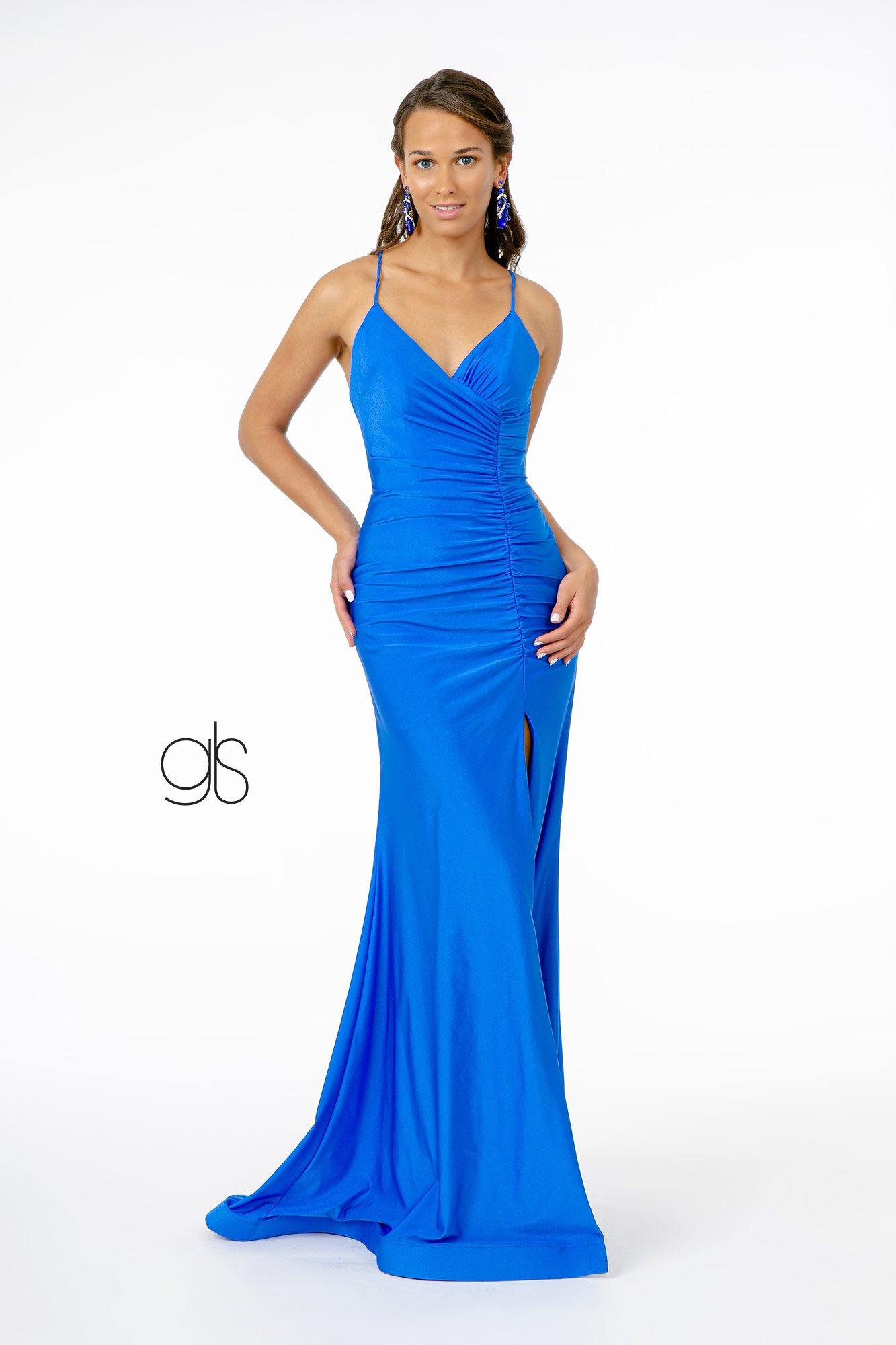 Mermaid Ruched Jersey Long Prom Dress