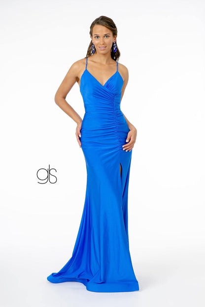 Mermaid Ruched Jersey Long Prom Dress