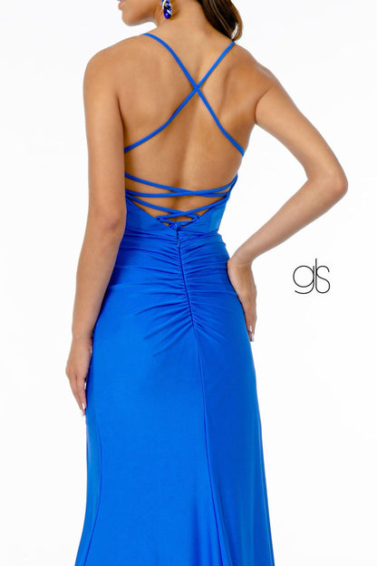 Mermaid Ruched Jersey Long Prom Dress