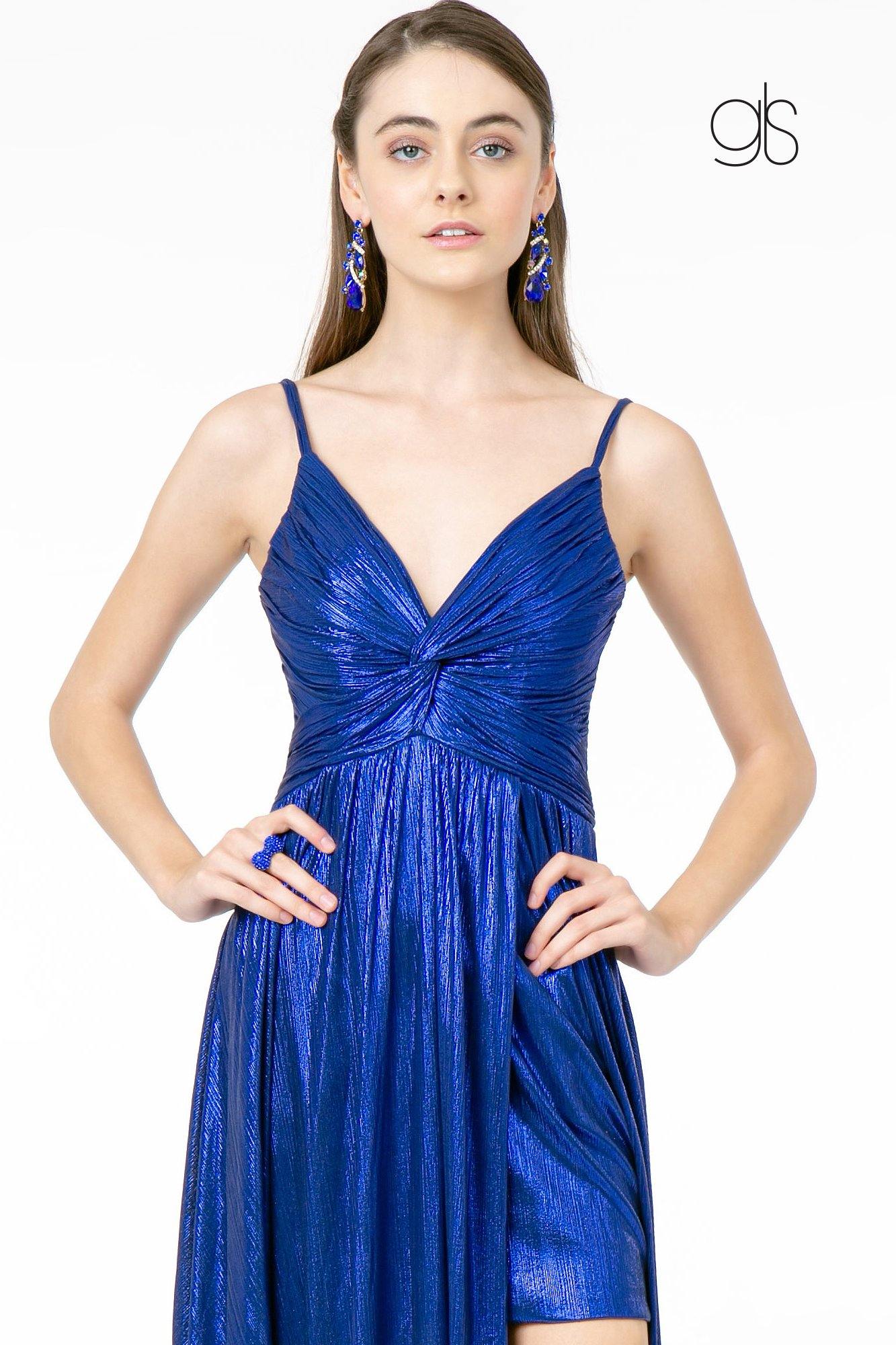 Metalic Lame Long Prom Dress Evening Gown