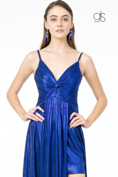 Metalic Lame Long Prom Dress Evening Gown