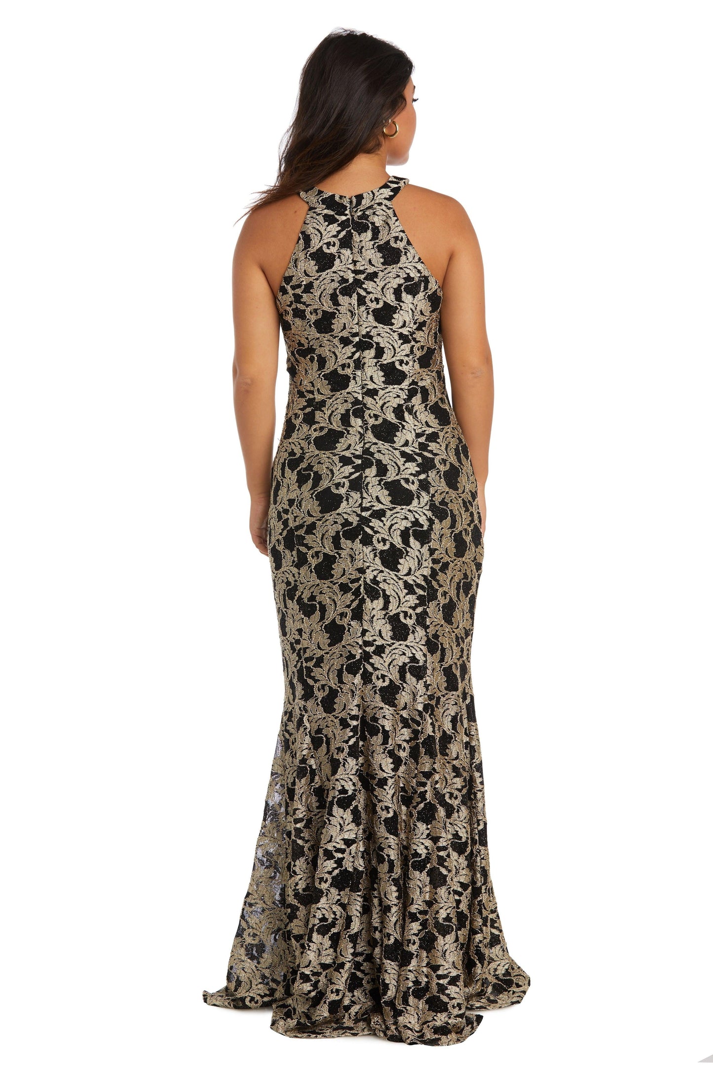 Morgan & Co 22199R  Long Formal Halter Prom Dress