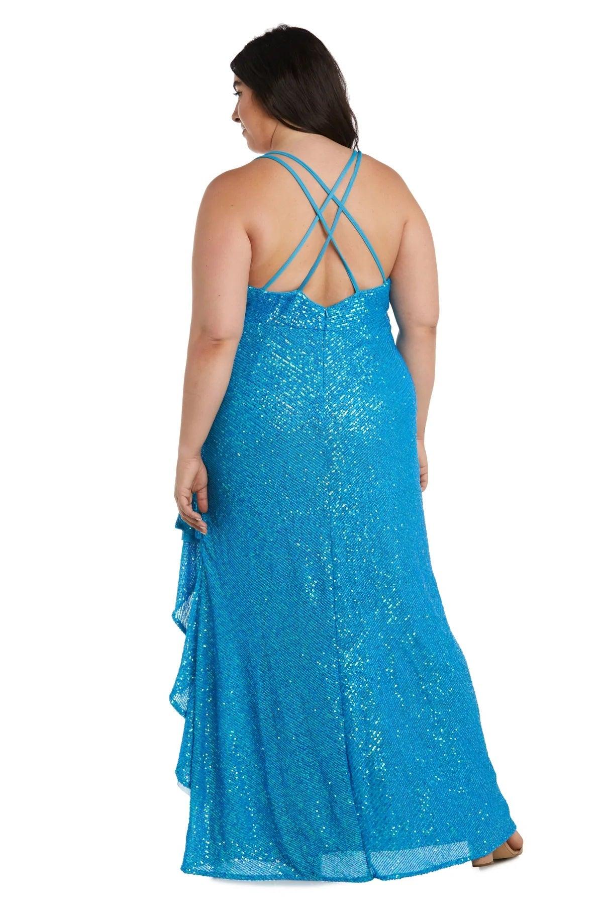 Morgan & Co 13029WM Plus Size High Low Prom Dress