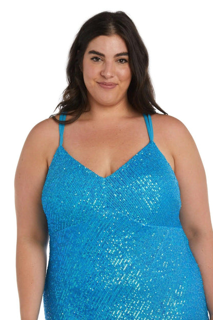 Morgan & Co 13029WM Plus Size High Low Prom Dress