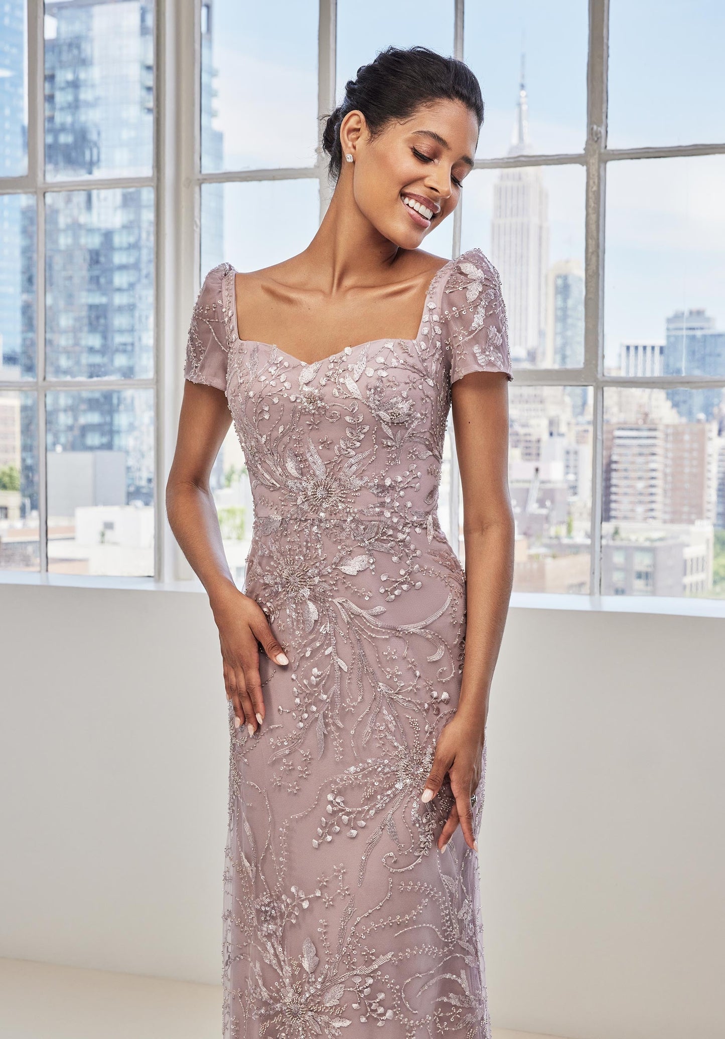 MGNY Madeline Gardner New York 73128 Beaded Long Formal Evening Dress