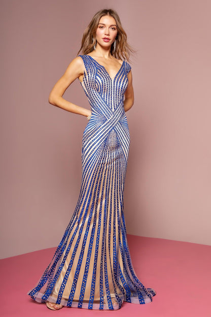 Prom Formal Beaded Dress Evening Gown
