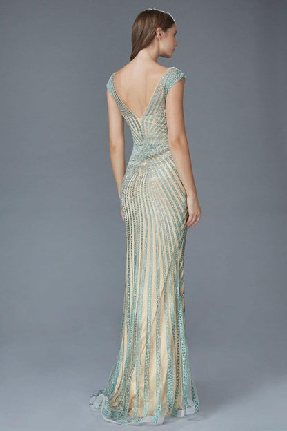 Prom Formal Beaded Dress Evening Gown